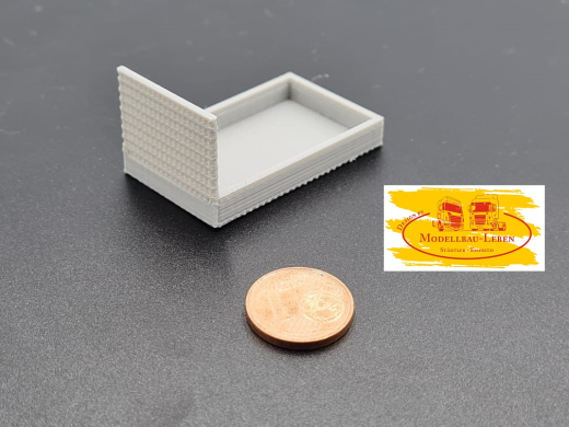 PMM 037 - 3D PLA Druck Aufbau Pritsche mit Schutzwand für Transport- GaLaBau - 1 Stück 1:87