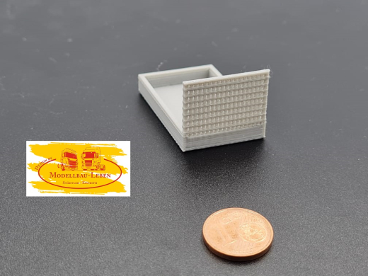 PMM 037 - 3D PLA Druck Aufbau Pritsche mit Schutzwand für Transport- GaLaBau - 1 Stück 1:87