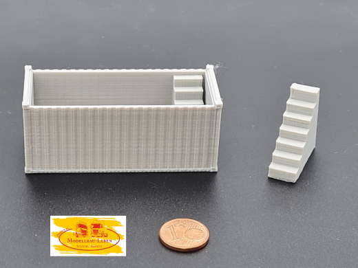 PMM 049 - 3D PLA Druck Pool Container mit Treppe - 1 Stück 1:87