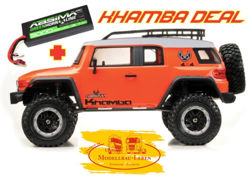 Absima 12021 / 12023-Deal - 1:10 EP Crawler CR3.4 &quote;KHAMBA&quote; Grün RTR + 1* 4140009 LiPo 5000mAh Deal