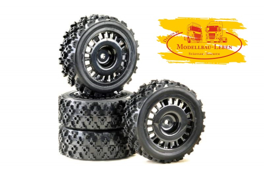 Absima 2510060 - 1:10 Räderset &quote;Rally Block Design&quote; schwarz (4 Stück)