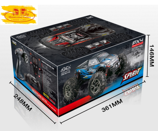 Absima 16002 - 1:16 Green Power Elektro Modellauto High Speed Monster Truck SPIRIT schwa