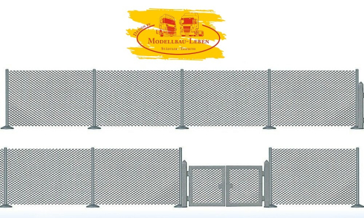 Busch 1017 H0 Maschendrahtzaun 25 mm hoch, 940 mm lang mit 24 Pfosten Neu OVP 1:87