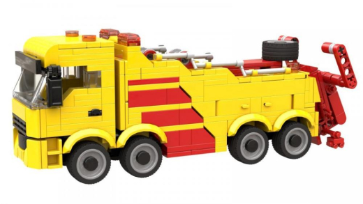 Bluebrixx 103910 Abschlepper Bergefahrzeug Wrecker gelb rot, 451 Teile