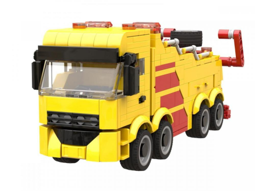 Bluebrixx 103910 Abschlepper Bergefahrzeug Wrecker gelb rot, 451 Teile
