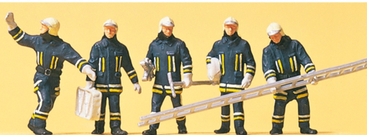 Preiser 10484 Feuerwehrmänner 5 Stück , 1:87