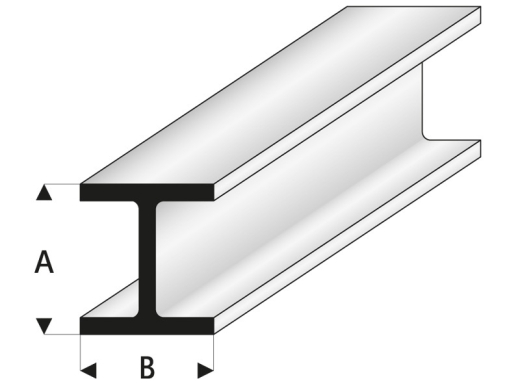 Aero Naut 7724/50 - ASA H-Profile 9,5 x 9,5 mm Plastikprofil 385mm, weiß 1 Stück