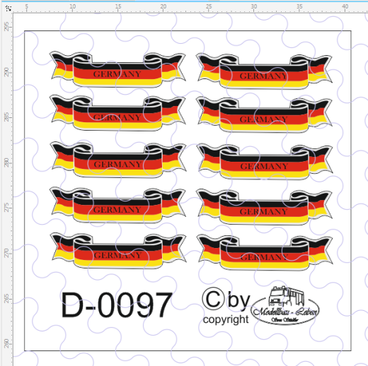 D-0097 Banner Germany, passend für Trailerheck 10 Stück 1:87