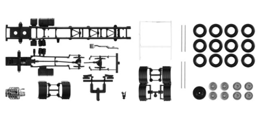 Herpa 084710 Fahrgestell Scania R 4-achs LKW mit U-Schutz (Inhalt: 2 Stück)