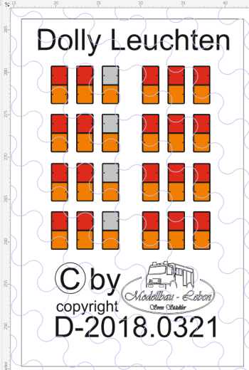 D-2018.0321 Herpa / AWM Dolly Rückleuchten Decalsatz für 4 Dollys 1:87
