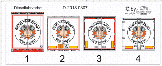 D-2018.0307 Dieselfahrverbot Heck Decalsatz 1 Stück 1:87