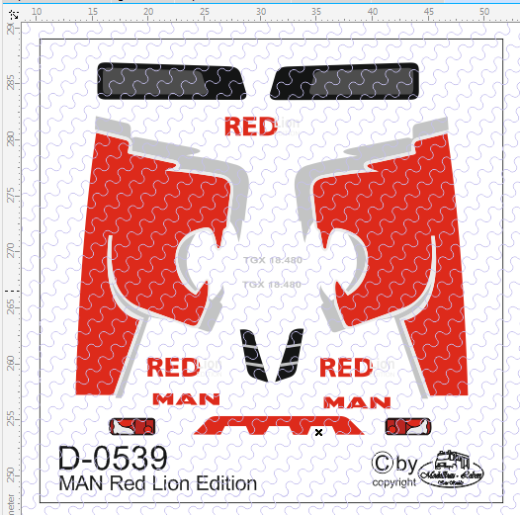 D-0539 - Decalsatz MAN Red Lion Edition Decalsatz 1 Stück 1:87
