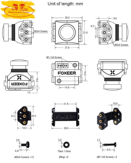 Foxeer Razer Mini FPV Camera 1200TVL 1,8mm Linse 4:3 / 16:9