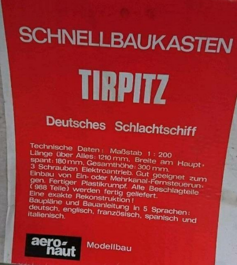 Aero-Naut 361900 - Bausatz Tirpitz M1:200