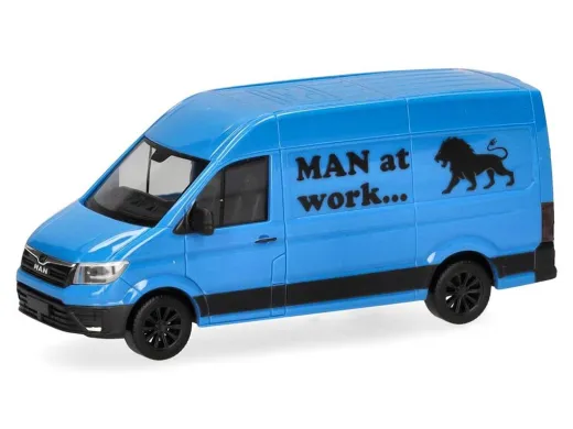 Herpa 918916 MAN eTGE Kasten Hochdach, blau (eXtra-Sondermodell)