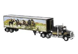 Brekina 86255 Kenworth W 900 Koffer-SZ, schwarz gold 1:87
