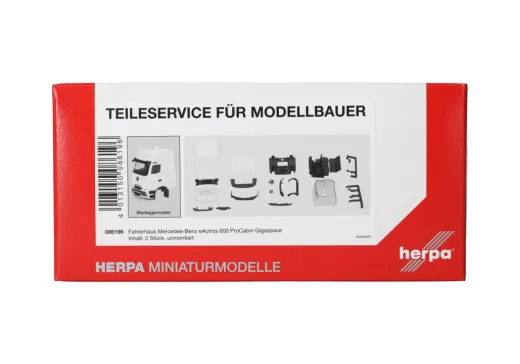 Herpa 086196 Teileservice: Fahrerhaus Mercedes-Benz eActros 600 ProCabin Gigaspace (2 Stück)