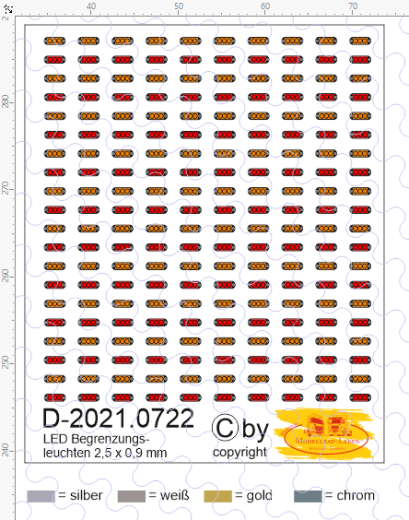 DUV-2021.0722 Decals Led Begrenzungsleuchten 1:87 (100x orange 100x rot)