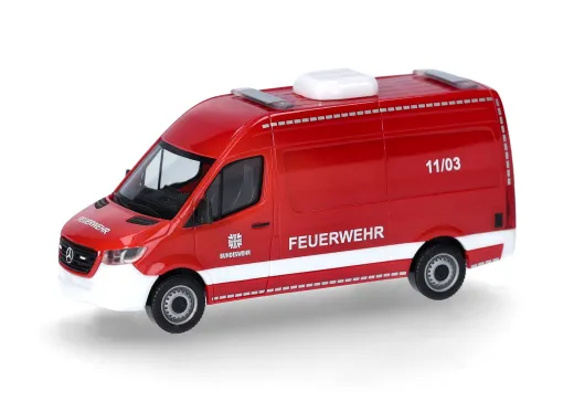 Herpa 700887 MB Mercedes-Benz Sprinter 2018 Kasten Hochdach Bundeswehr Feuerwehr Funkkennung 11/03 1 Stück 1:87