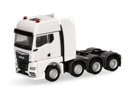 Herpa 316958 MAN TGX GX Schwerlastzugmaschine 4-achs luftgefedert, 8x4, weiß 1 Stück 1:87