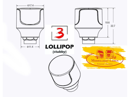 Foxeer 5.8G Lollipop3 2.5 dBi Stubby Omni FPV Antenne RHCP mit SMA 2 Stück rot
