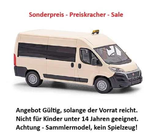 Busch 54655 - Fiat Ducato Bus, Taxi , H0 Modell 1:87 Neu & OVP, 1 Stück, Sonderpreis, Sale, reduziertes Modell, Schnäppchen, Preisknaller