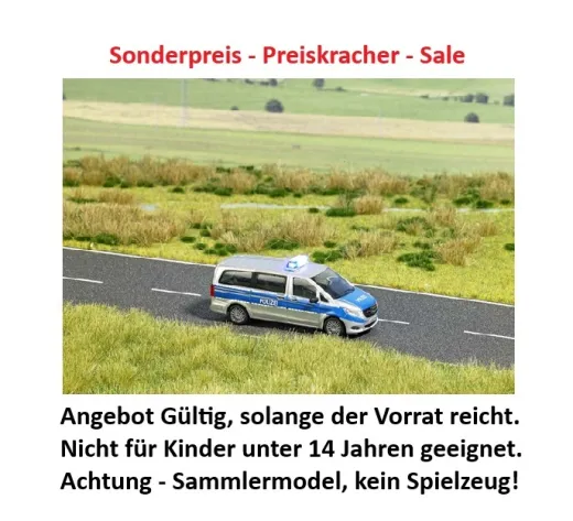 Busch 5597 - Mercedes V-Klasse Polizei mit Funktion , H0 Modell 1:87 Neu & OVP, 1 Stück, Sonderpreis, Sale, reduziertes Modell, Schnäppchen, Preisknaller