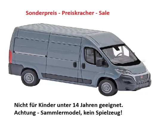 Busch 54602 - Fiat Ducato Kasten, Grau, Bj. 2014, H0 Modell 1:87 Neu & OVP, 1 Stück, Sonderpreis, Sale, reduziertes Modell, Schnäppchen, Preisknaller