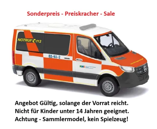 Busch 53472 - Mercedes-Benz Sprinter kurz Feuerwehr Goslar KWB, Bj. 2018 , H0 Modell 1:87 Neu & OVP, 1 Stück, Sonderpreis, Sale, reduziertes Modell, Schnäppchen, Preisknaller