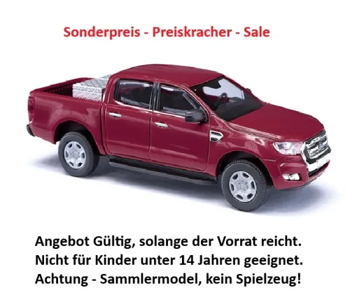 Busch 52843 - Ford Ranger mit Alukiste, Bj. 2016 , H0 Modell 1:87 Neu & OVP, 1 Stück, Sonderpreis, Sale, reduziertes Modell, Schnäppchen, Preisknaller