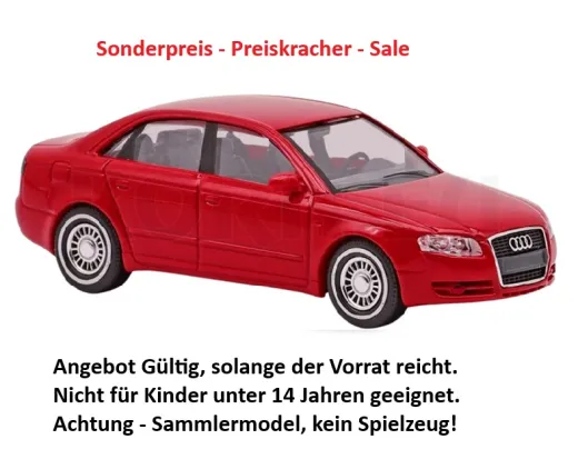 Busch 49224 - Audi A4 Limousine Tuning, Bj. 2004, H0 Modell 1:87 Neu & OVP, 1 Stück, Sonderpreis, Sale, reduziertes Modell, Schnäppchen, Preisknaller
