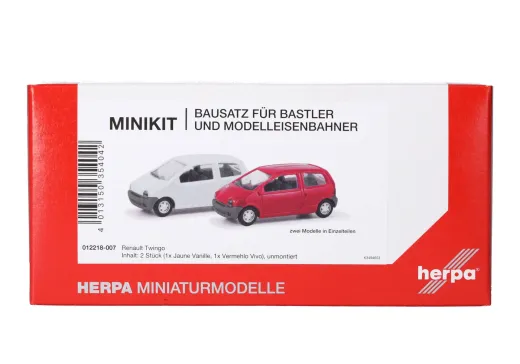 Herpa 012218-007 MiniKit: Renault Twingo, 2er-Set, Vermehlo Vivo/Jaune Vanille 1:87