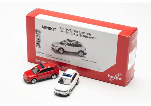 Herpa 013109-002 MiniKit: Volkswagen VW Tiguan mit Warnbalken 2er Set 1:87