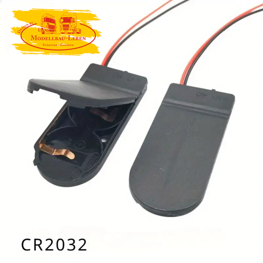 Z-2009 Doppel-CR2032-Knopfzellenhalter mit Schalter - LIR2032, 6V flach