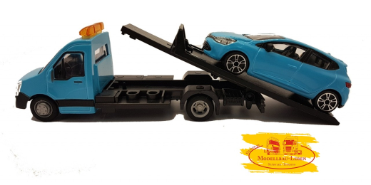 Bburago 18-31401 Iveco Daily Plateau Fahrzeug mit Renault Clio 1:43