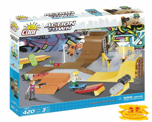 Cobi 1880 - Action Town - Crazy Skaterpark - 420 Teile 3 Figuren Bausatz