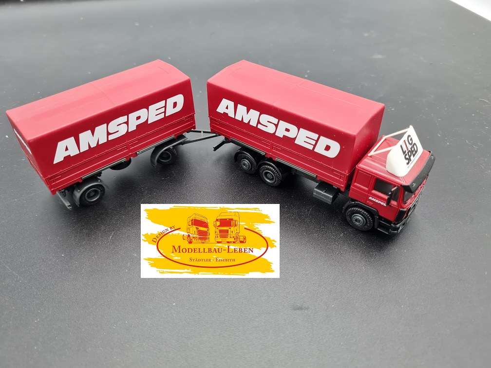 Herpa 460 MAN Hängerzug Amsped