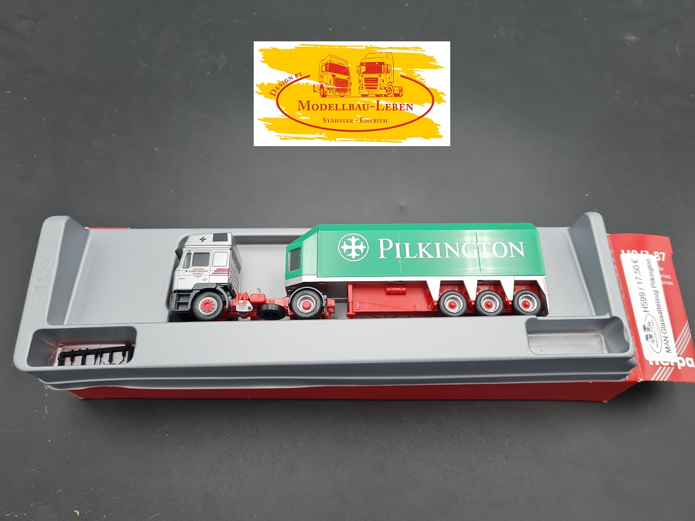 Herpa 599 MAN Glassattelzug Pilkington