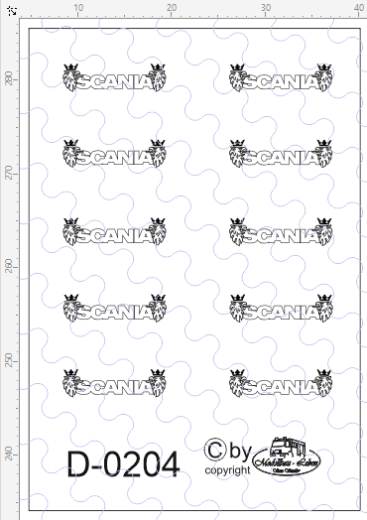 D-0204 - Decalsatz Scania Logo mit Vabis 10 Stück 1:87