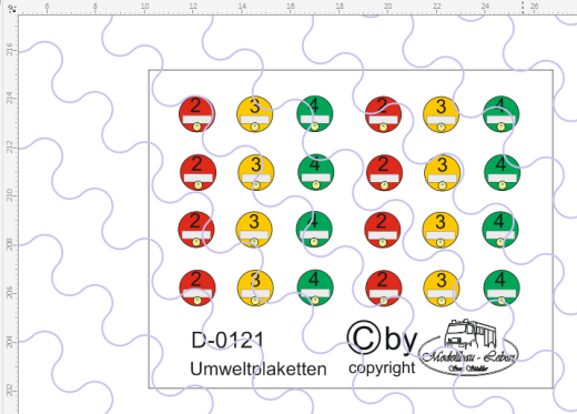D-0121 Umweltplaketten 24 Stück gemischt - 1:87