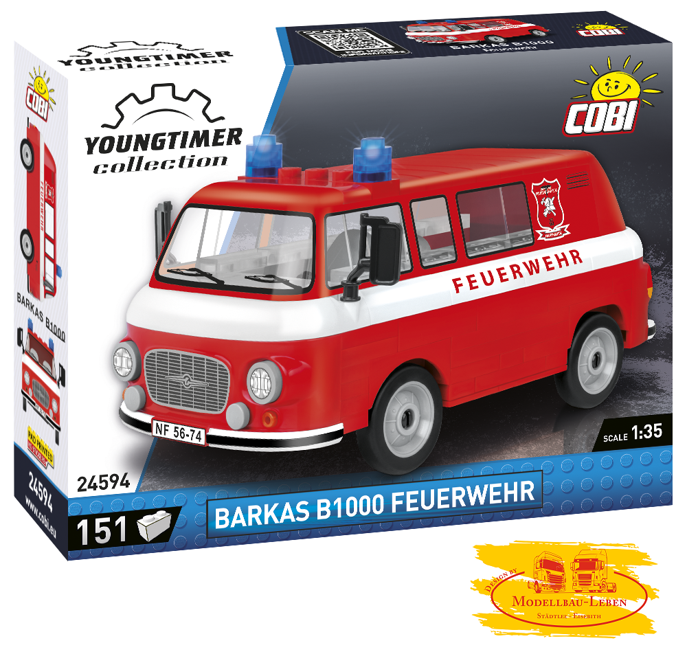 Cobi 24594 Barkas B1000 Feuerwehr Bausatz 151 Teile 1:35