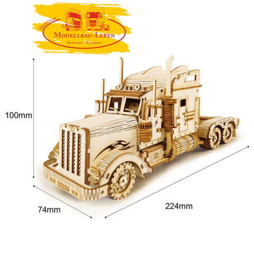 HK189 - 3D Holz Puzzle - Montage-Modellbausatz, Kreatives Bastel - US Hauber LKW Zugmaschine 1:40