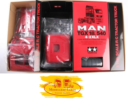 Tamiya 300056332 - 1:14 RC MAN TGX 18.540 Bausatz Rot metallic vorlackiert