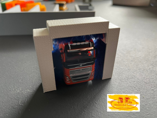 PMM 044 - 3D PLA Druck LKW Waschanlage 1 teilig Frontportal - 1 Stück 1:87