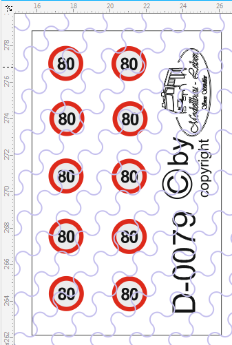 D-0079 Begrenzungsschild 80km/h 10 Stück Decalsatz 1:87