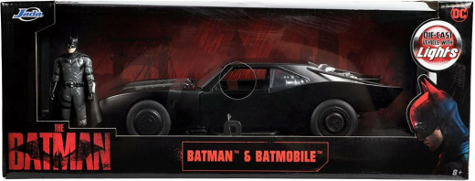 Jada Toys 32504 - Batmobile mit Licht & Diecast Figur, The Batman 1:18