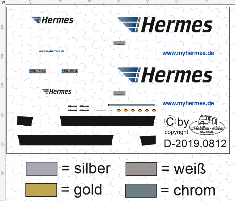 D-2019.0812 Decalsatz Hermes Crafter 1:87