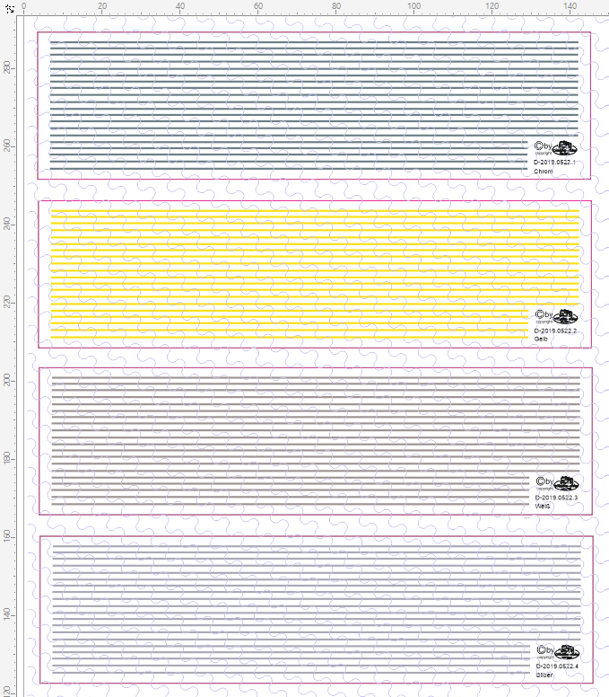 D-2019.0522 Decalsatz Warnstreifen 0,5 mm x 135 mm - 15 Stk - 1:87