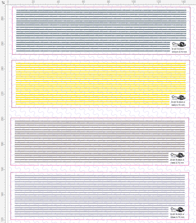 D-2019.0523 Decalsatz Warnstreifen 0,75 mm x 135 mm - 15 Stk - 1:87