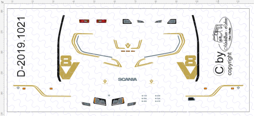 D-2019.1021 - Decalsatz Scania 50 Jahre - 1 Satz - 1:87